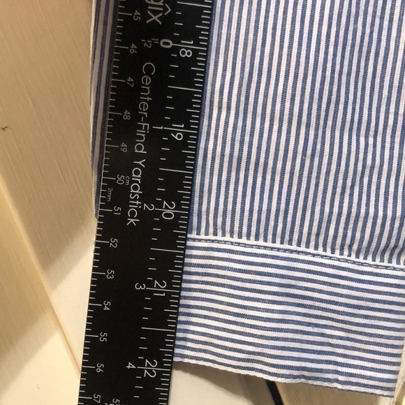 allison Joy Stripe Embroidered Floral Button Down Long Sleeve Shirt Size Small - Picture 9 of 9